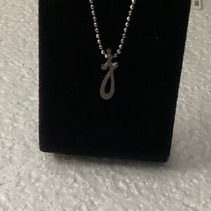 Alex Woo Sterling Silver Little Autograph ‘j’ Pendant Necklace